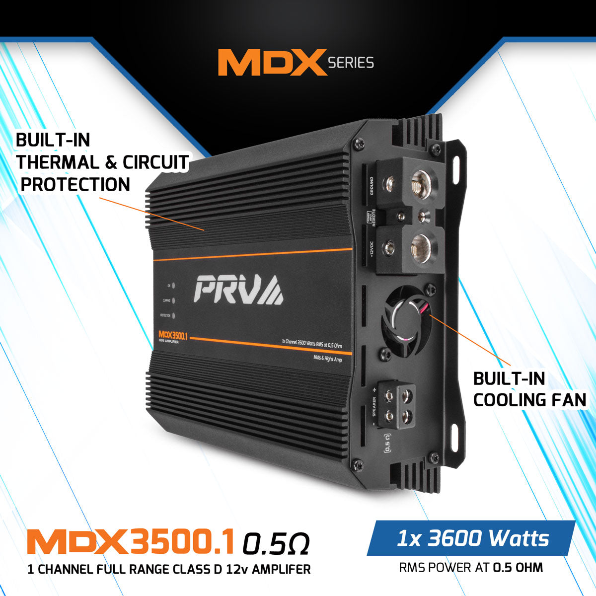 PRV MDX3500.1 0.5 Ohm Amplifier PRV Audio