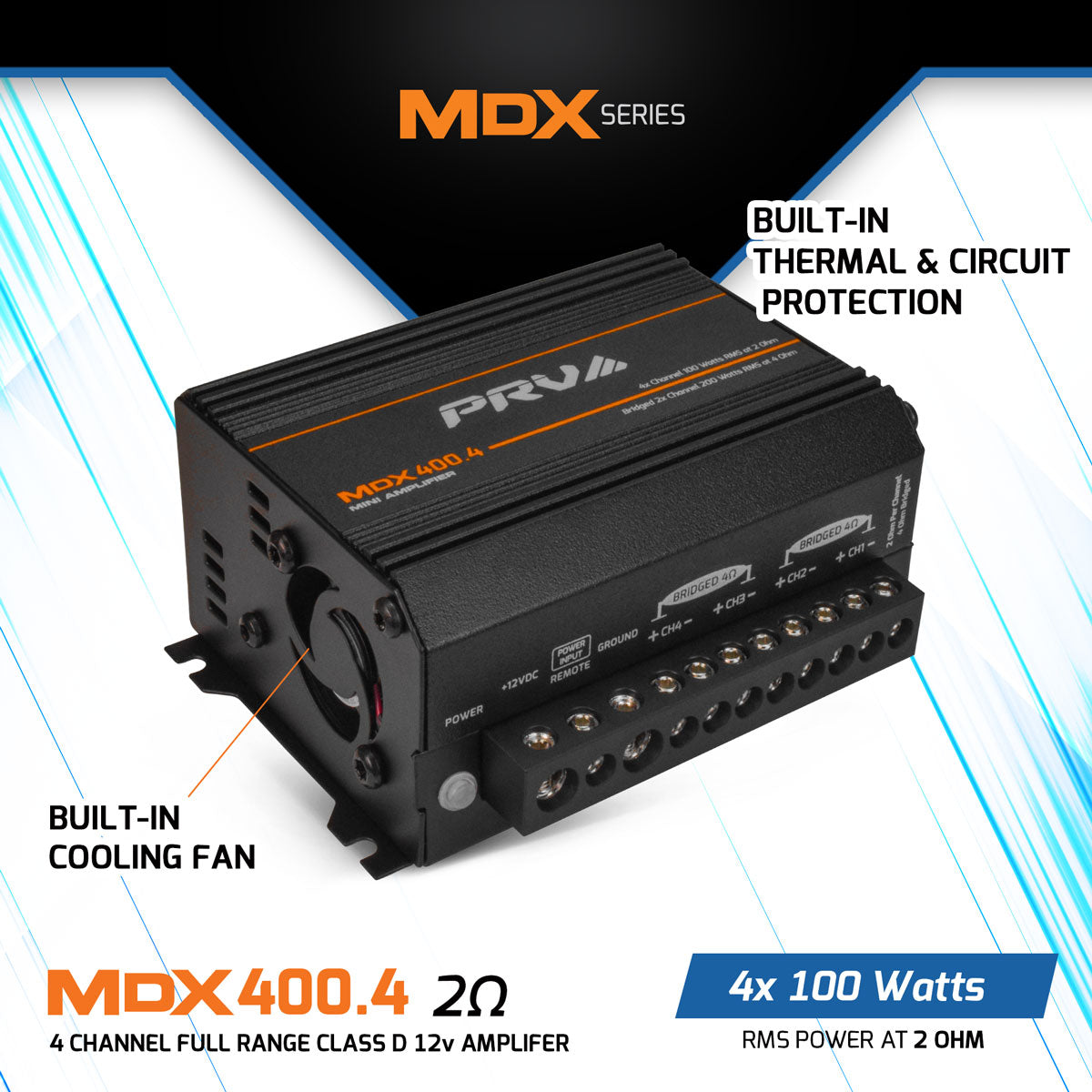 PRV MDX400.4 2 Ohm Amplifier PRV Audio