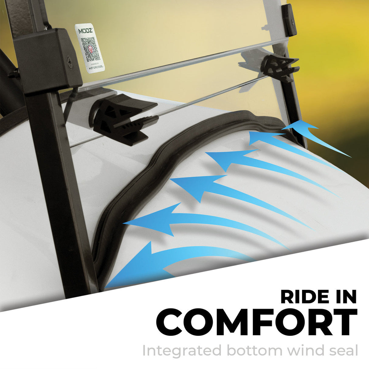 MODZ Windshield for Yamaha Golf Carts - Fits G14, G19, G29, Drive, Drive2