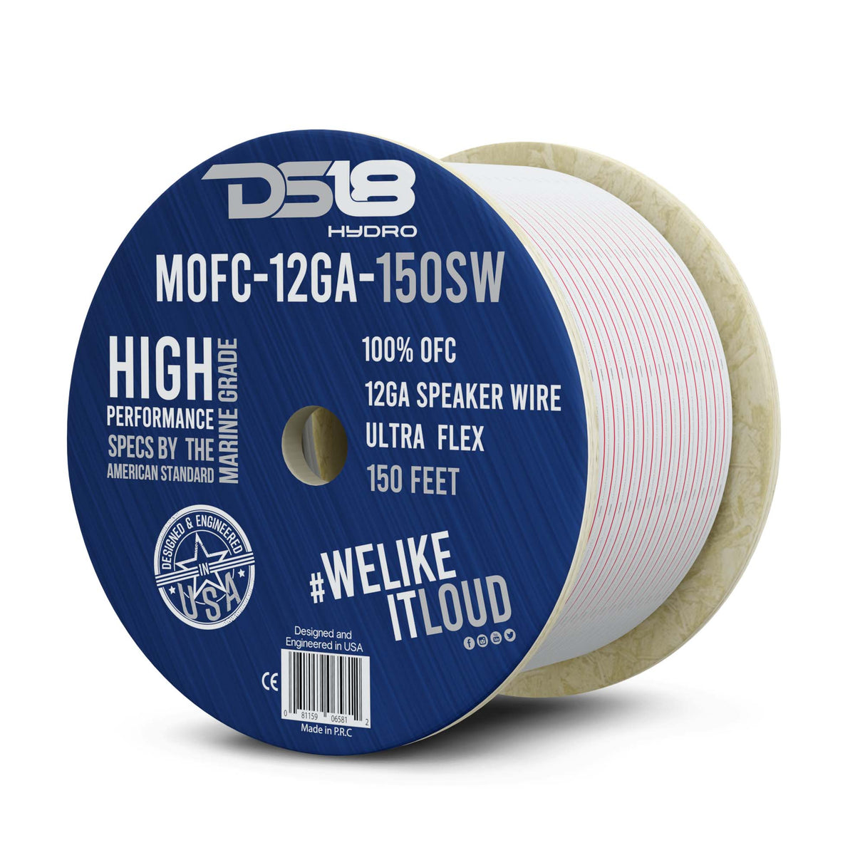12-GA Marine Grade Tinned 100% Copper OFC Speaker Wire -150 Feet