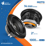 PRV Audio MT10SW1000 D4 10" Shallow Motorcycle Subwoofer