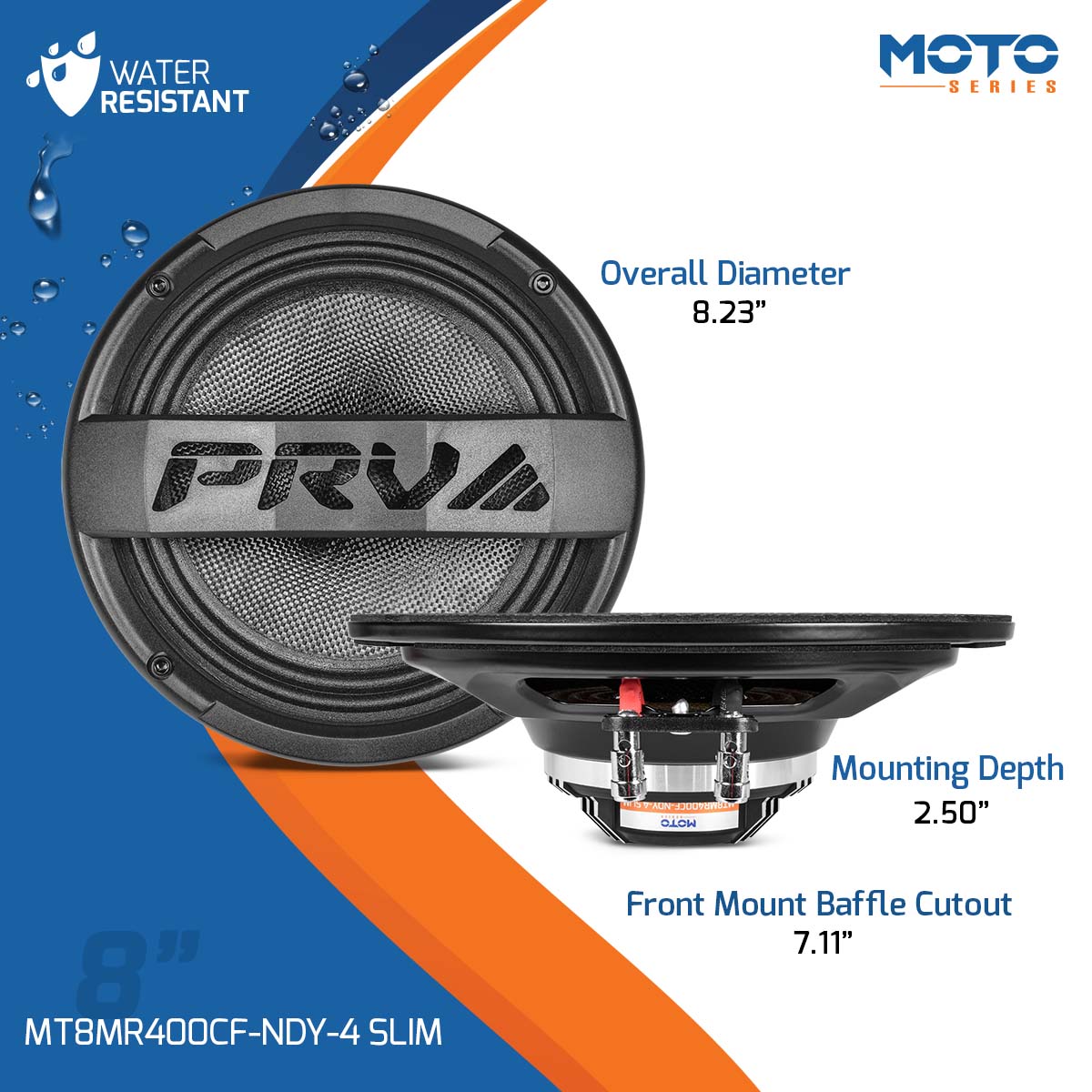 PRV MT8MR400CF-NDY-4 SLIM Midrange PRV Audio