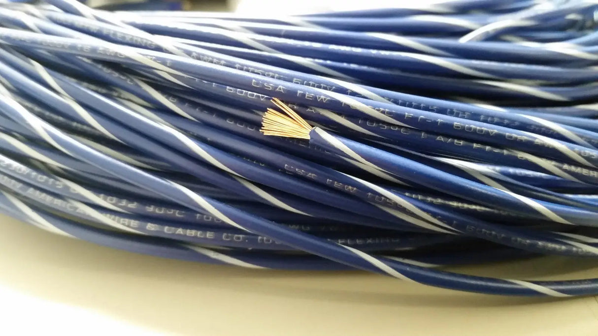 14 GAUGE AWG PRIMARY WIRE COPPER POWER GROUND MTW STRIPE CHOOSE YOUR COLOR AND LENGTH AC/DC WIRE AND SUPPLY