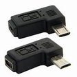 Mini USB Female to Micro USB Male 90° adapter TekShack