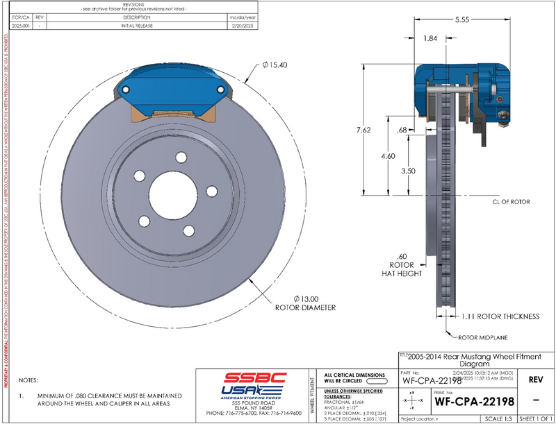 American Made R1-Redline Billet Aluminum Direct Fit Rear Disc Brake Kit W/DS Rotors. Red A550-21R-DS