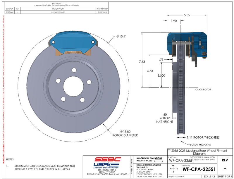 American Made R1-Redline Billet Aluminum Direct Fit Rear Disc Brake Kit W/DS Rotors. Red A551-21R-DS