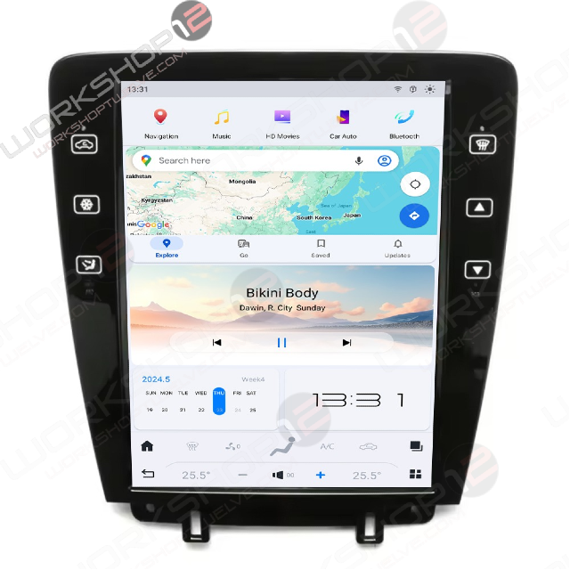 Ford Mustang 2009-2014 Workshop 12 Tesla-Style Screen Workshop 12