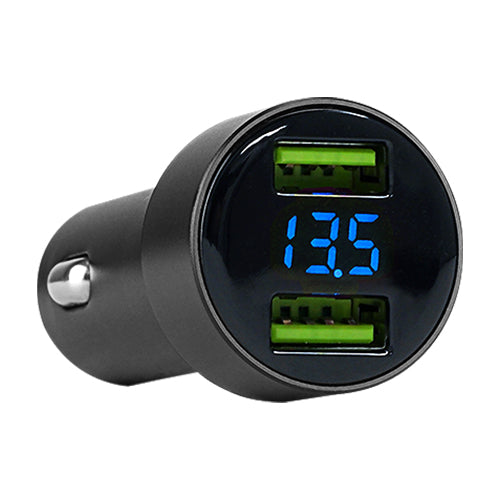 Dual USB Car Charger with LED Voltmeter (NLD-350CLUBL) Audiopipe