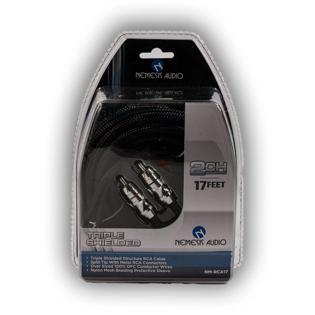 Nemesis Audio NM-RCA17 Triple Shielded Copper RCA Cables - 17 Ft Nemesis Audio