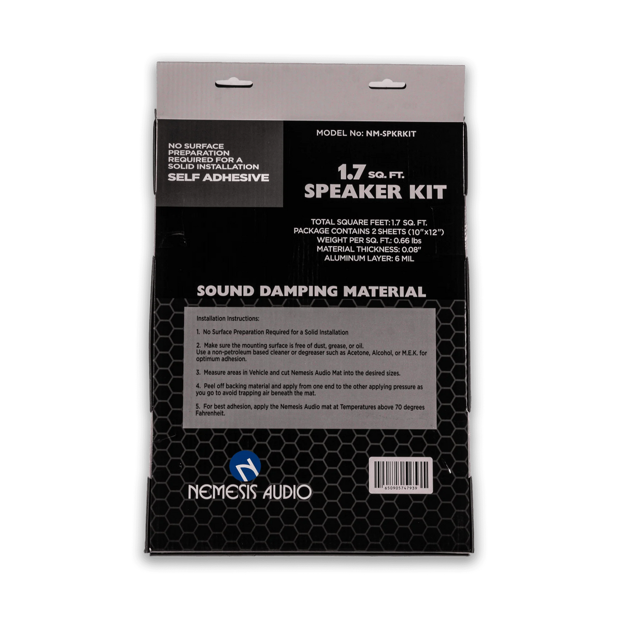 Nemesis Audio NM-SPKRKIT 1.7 Sq. Ft. Sound Damping Material (2 Door Kit) Nemesis Audio