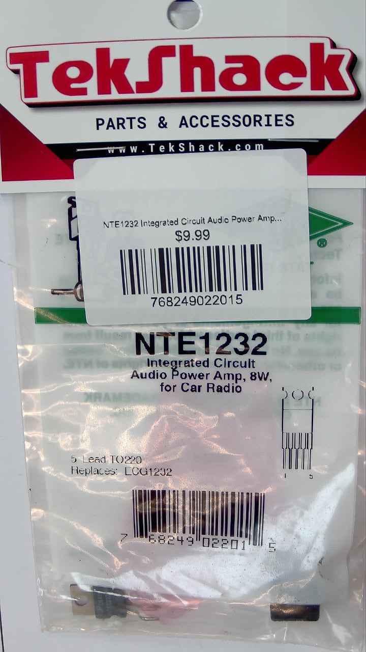 NTE1232 Audio Power Amplifier IC - 8W Car Radio Chip NTE