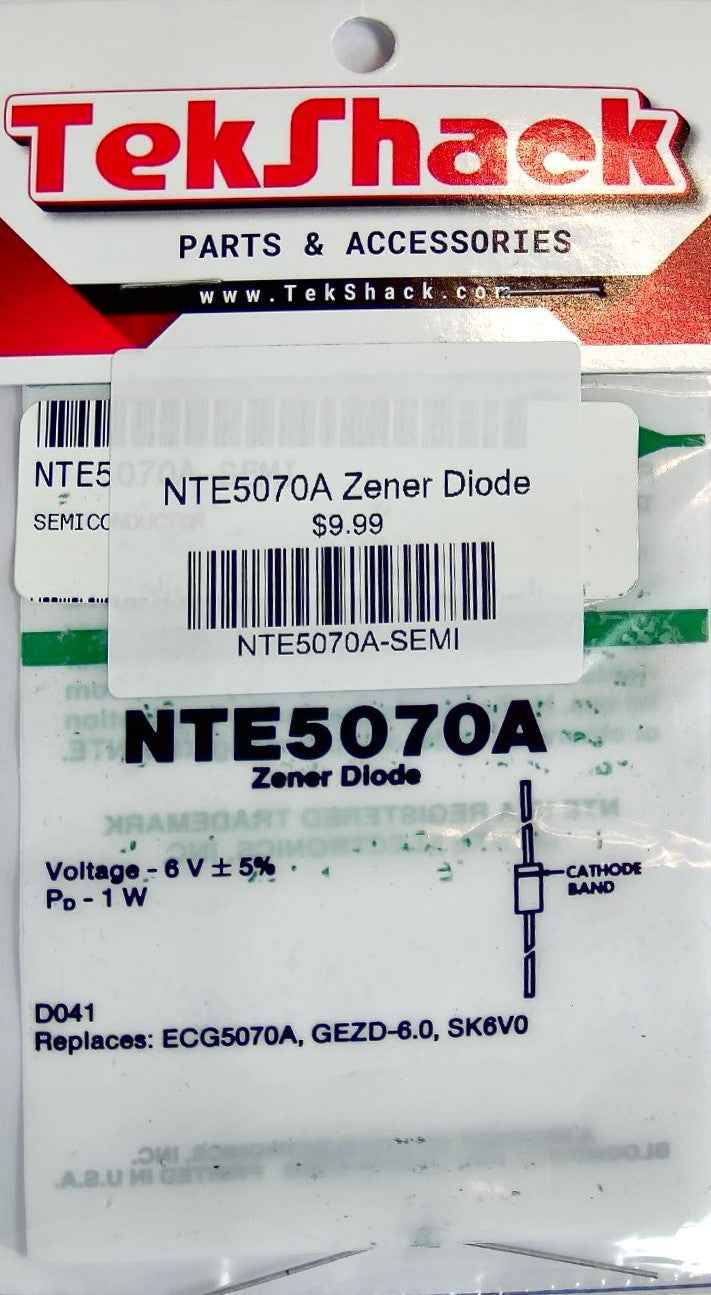 NTE5070A Zener Diode 1.2V 0.5W DO-35 Through-Hole NTE