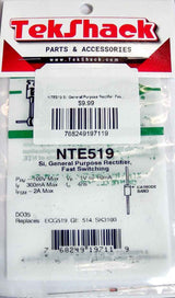 NTE519 Si, General Purpose Rectifier, Fast Switching NTE