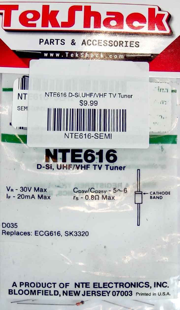 NTE616 D-Si,UHF/VHF TV Tuner NTE
