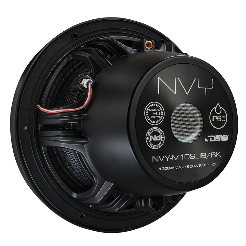 10” Neodymium Marine & Powersports Subwoofer With Carbon Fiber Cone | 600W RMS 4-Ohm