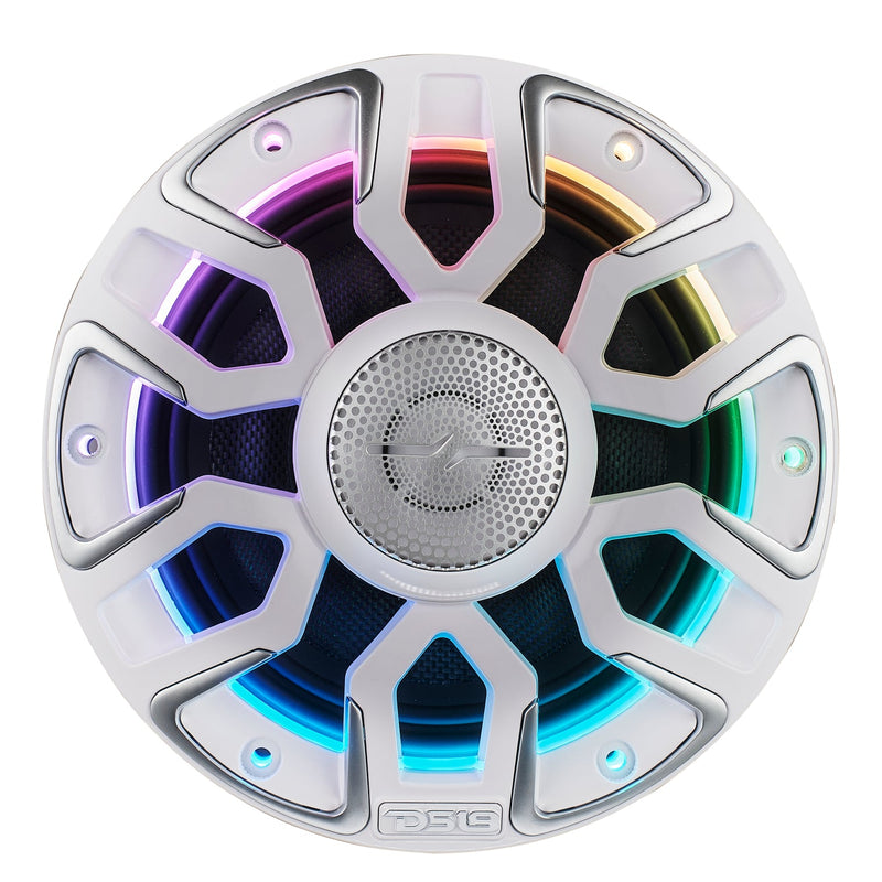 6.5” Marine Coaxial Speaker With Kevlar Cone, Bullet Tweeter, Neodymium Magnet, and Digital LED Lights | 200W RMS 4-Ohm