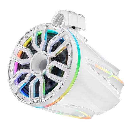 8” Marine Tower Speaker With Neodymium Magnet, Kevlar Cone, Compression Driver & Digital LED Lights | 200W RMS 4-Ohm
