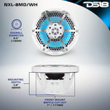 8” Marine 2-Way Hybrid Speaker with RGB LED, Compression Driver and Neodymium Magnet | 350W RMS 4-Ohm