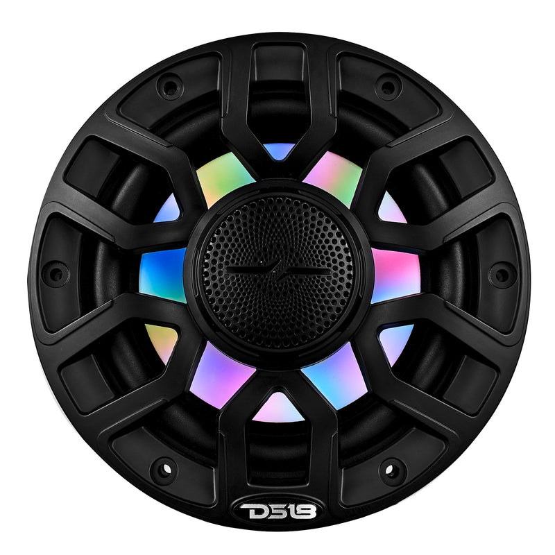 NXL 6.5" 2-Way Coaxial Marine Speaker With Digital Led Lights And Bullet Tweeter | 150W RMS 4-Ohm