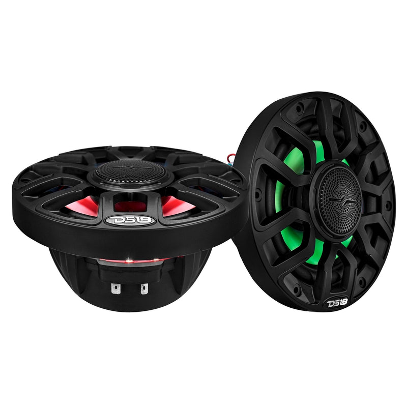 NXL 6.5" 2-Way Coaxial Marine Speaker With Digital Led Lights And Bullet Tweeter | 150W RMS 4-Ohm