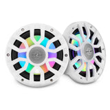 NXL 7.7” 2-Way Coaxial Marine Speaker with Bullet Tweeter, Digital LED Lights & White Deck LED | 175W RMS 4-Ohm