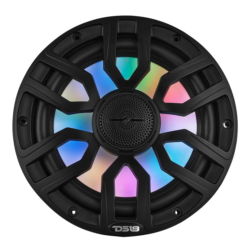 NXL 8" 2-Way Coaxial Marine Speaker With Digital Led Lights And Bullet Tweeter | 175W RMS 4-Ohm