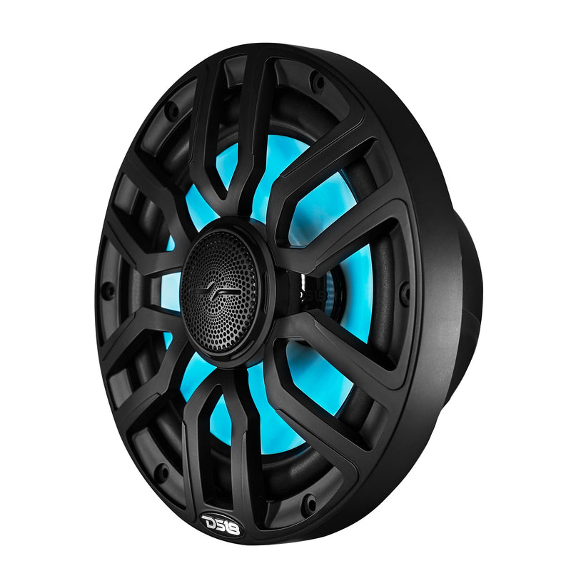 NXL 8" 2-Way Coaxial Marine Speaker With Digital Led Lights And Bullet Tweeter | 175W RMS 4-Ohm