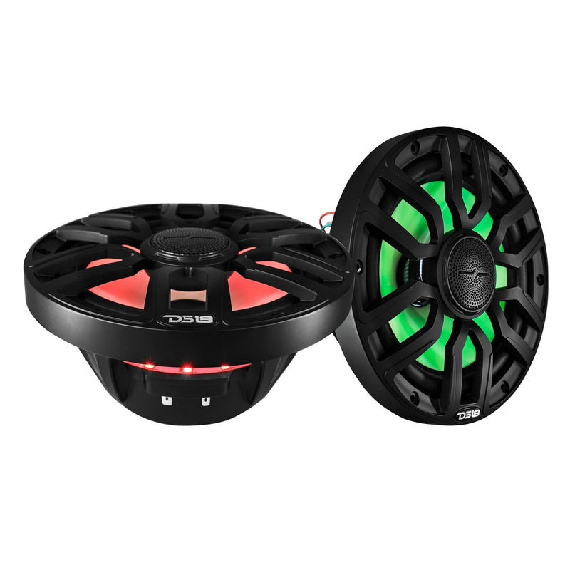 NXL 8" 2-Way Coaxial Marine Speaker With Digital Led Lights And Bullet Tweeter | 175W RMS 4-Ohm