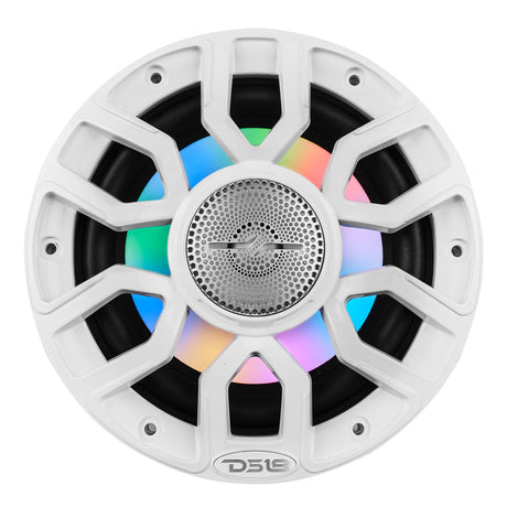 NXL 8" 2-Way Coaxial Marine Speaker with Bullet Tweeter and Digital Led Lights | 175W RMS 4-Ohm