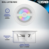 Luxury 8” 2-Way Marine Coaxial Speaker with Digital LED Lights and Flush Magnetic Mount Grille | 175W RMS 4-Ohm