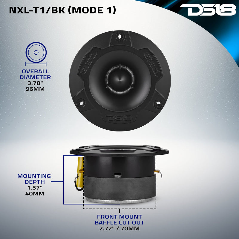 NXL 3.8” Marine Water-Resistant Super Bullet Tweeter with 1” Aluminum Voice Coil | 120W RMS 4-Ohm