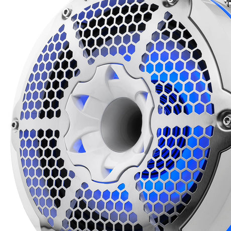 NXL 10" Neodymium Marine and Powersports Towers with Built-in Passive Radiator, 1" Driver and LED RGB Lights 300 Watts Rms -White