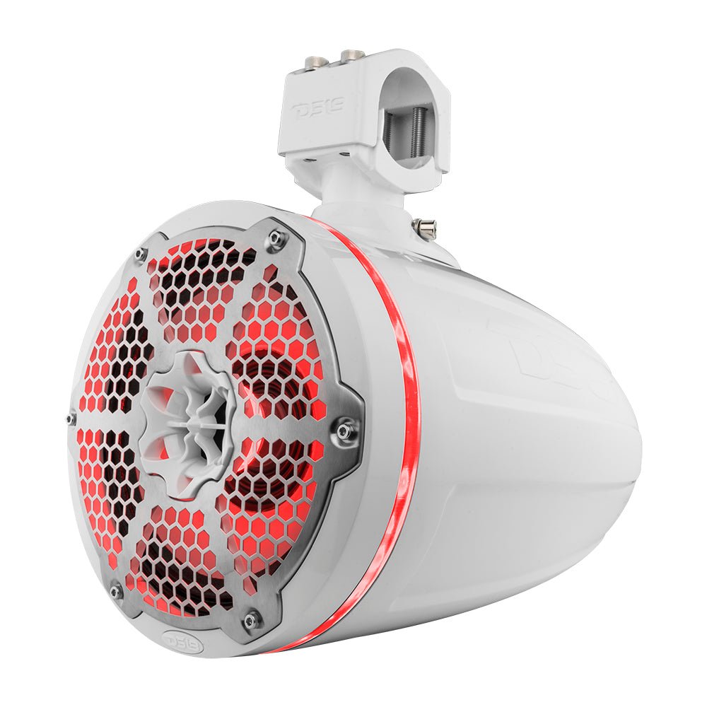 Bronco 6th Gen Roll Bar Audio Bundle – 8" Marine Tower Speakers with RGB LED Lights and OEM Roll Bar Mounting Clamps