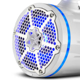 Bronco 6th Gen Roll Bar Audio Bundle – 8" Marine Tower Speakers with RGB LED Lights, OEM Roll Bar Mounting Clamps