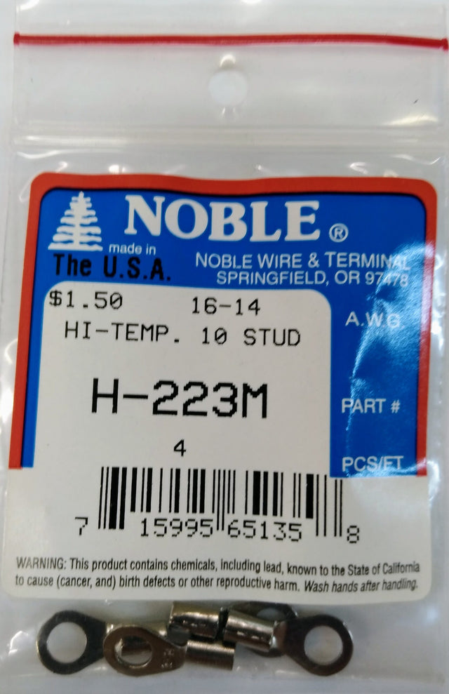 Noble Terminal Ring Hi Temp #10 – 16-14 GA, 4-Pack #H-223M Noble
