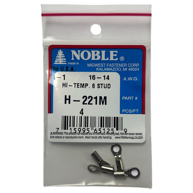 Noble Terminal Ring Hi Temp #6 – 16-14 GA, 4-Pack #H-221M Noble