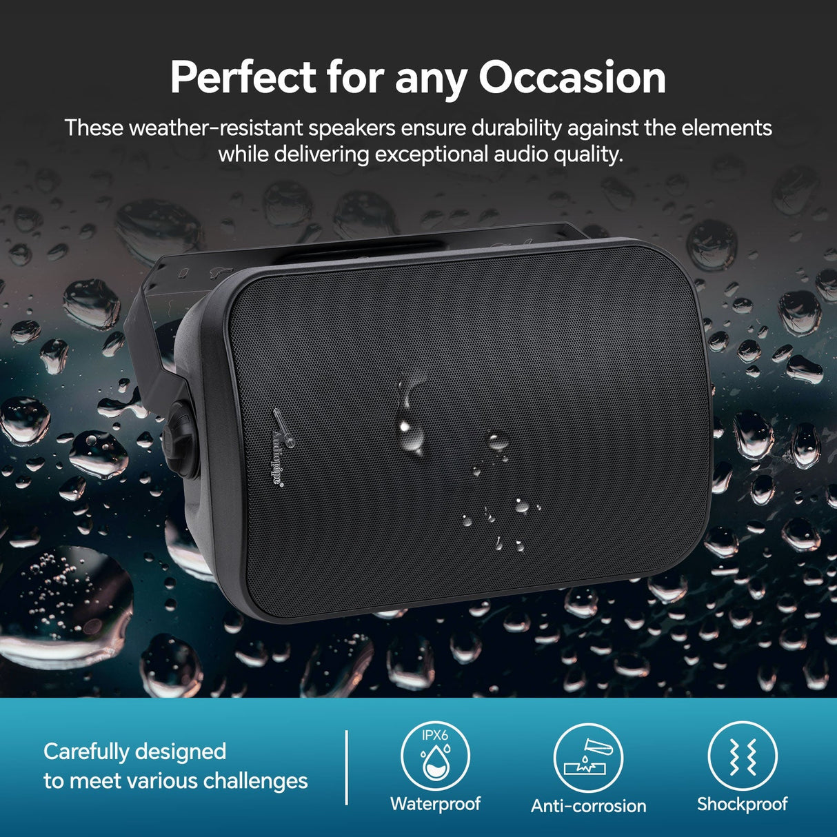 8” 2-Way Weatherproof Professional Monitor Speaker (ODP-870T-WHT), Sold individually Audiopipe