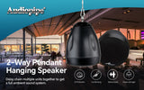 5-1/4” 2-Way Pendant Hanging Speaker (ODP-HS-518BK), Sold individually Audiopipe