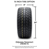 Odyssey Tesseract Steel Belted Street Golf Cart Tire 215/35-14