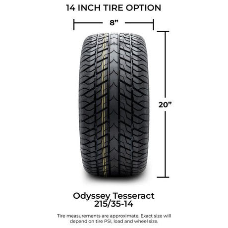 Odyssey Tesseract Steel Belted Street Golf Cart Tire 215/35-14