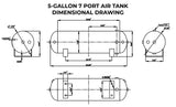 Open Box 5 Gallon 7 Port Steel Air Tank HornBlasters