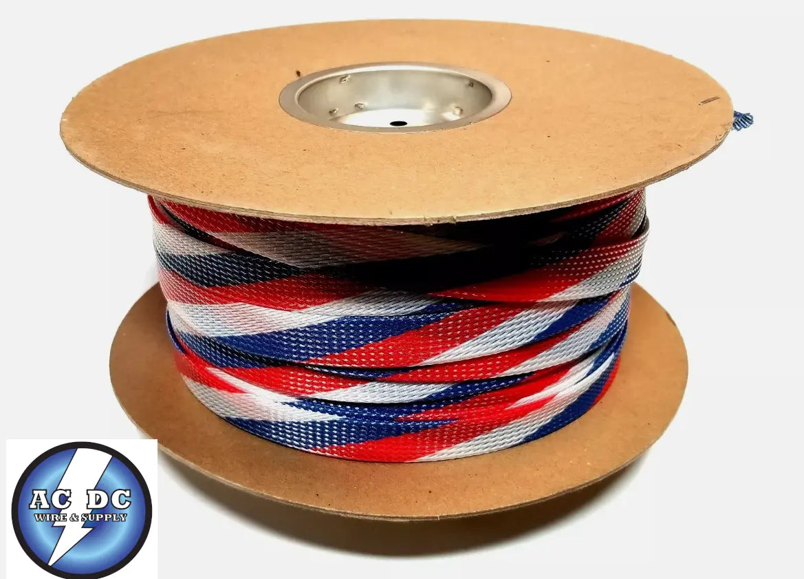 PET 3/4" Expandable Wire Cable Sleeving Sheathing Braided Loom, you choose the color and length AC/DC WIRE AND SUPPLY