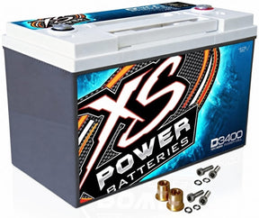 XS Power D3400 12V Group 34 AGM 3300 Amp Battery w/ FREE 580 Top Post Terminals XS Power