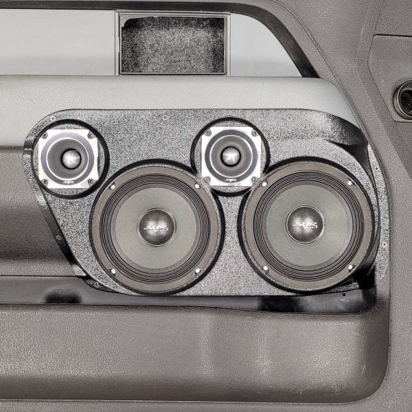 Custom Speaker Pods Dual 6.5″ and Dual 3.5″ Speaker Pods for the Front Door of a 09-14 Ford F-150 Custom Speaker Pods