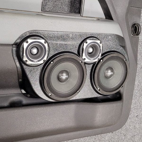 Custom Speaker Pods Dual 6.5″ and Dual 3.5″ Speaker Pods for the Front Door of a 09-14 Ford F-150 Custom Speaker Pods