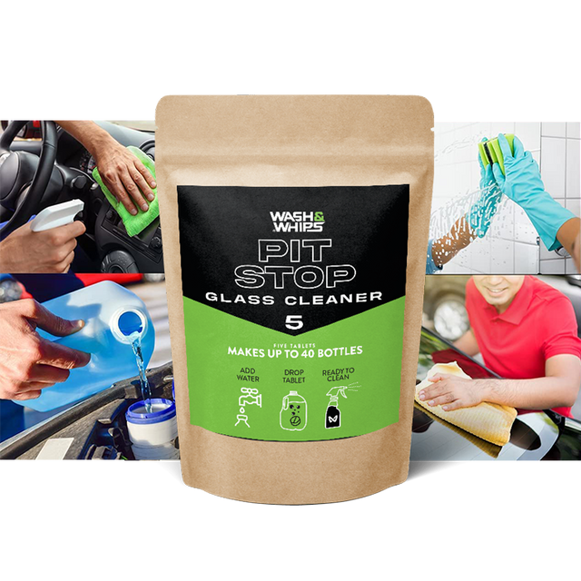 WASH&WHIPS Pit Stop Glass Cleaner / All Surface Cleaner Refill Tablets (Makes 5 Gallons) WASH & WHIPS