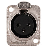 3 PIN XLR Female Chassis Socket (PRA-3FD-NKL) Audiopipe