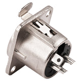3 PIN XLR Female Chassis Socket (PRA-3FD-NKL) Audiopipe