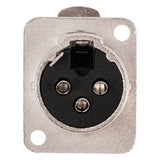 3 PIN XLR Female Chassis Socket (PRA-3FD-NKL) Audiopipe