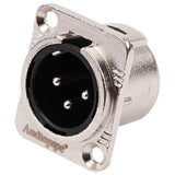3 PIN XLR Male Chassis Socket (PRA-3MD-NKL) Audiopipe
